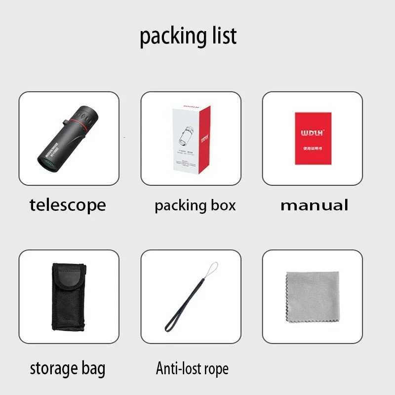 2000x24 HD Monocar Telescope Mini Portable Mobile Phone Telescope Outdoor Camping Hunting Birdwatching Telescopes C251208