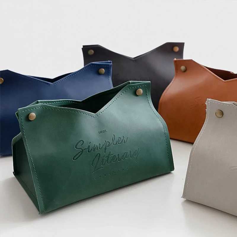 Waterproof Luxury Pu Leather Tissue Case Cover Paper Bag Storage Box Napkin Holder for Car Living Room Bathroom Office Toilet H251208