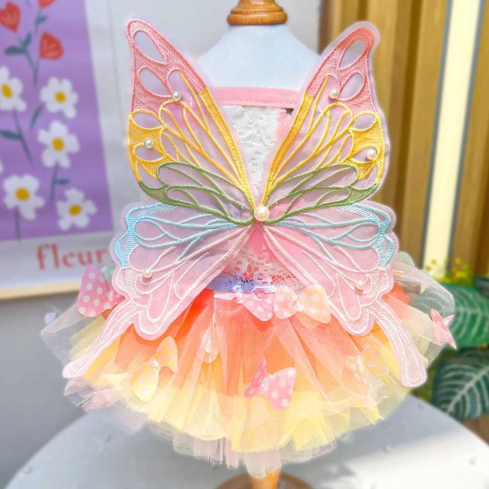 Pet Dog Butterfly Princess Dress Wedding Dress Dog Cat Clothes Supplies Dog Skirt M251208