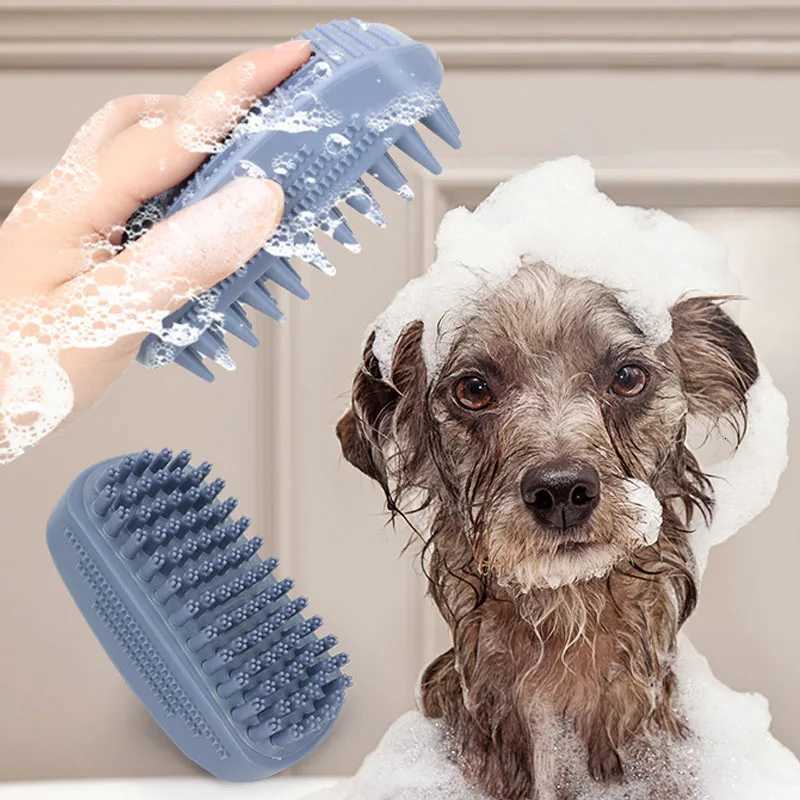 Pet Silicone Bath Brush Hair Shampoo Brush Head Scalp Brushes for Massage Pet Grooming Hair Removal Combs Pet Hair Scratcher M251208