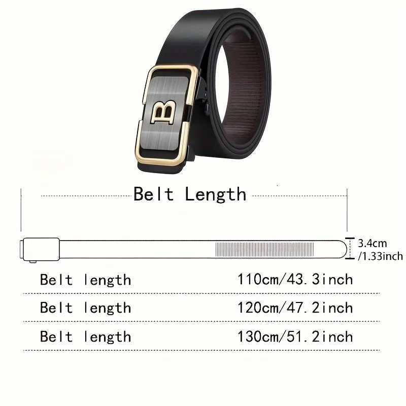 fashion belt Mens Toothless Automatic Buckle New with Letter Button Business Fashion High Quality Belt Festival Gift Selectiot