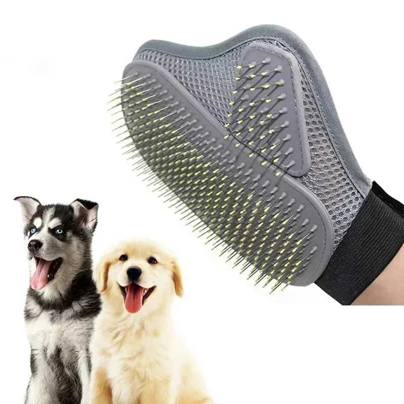 Dual Sided Rubber Pet Bathing Glove Cat Dog Grooming Brush Shedding Tool Massage Mitt Long Short Fur Cleaning Supplies Pet Care M251208 - view 4