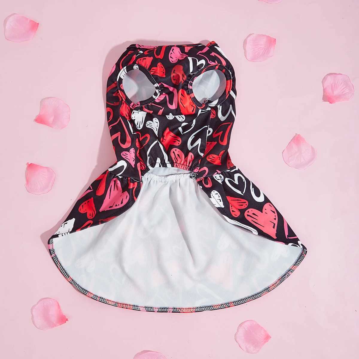 Dog Hearted Print Dress Spring Dog Clothes for Small Dogs Girl Valentines Puppy Princess Tutu Cute Dog Tulle Dresses Pet Party C M251208