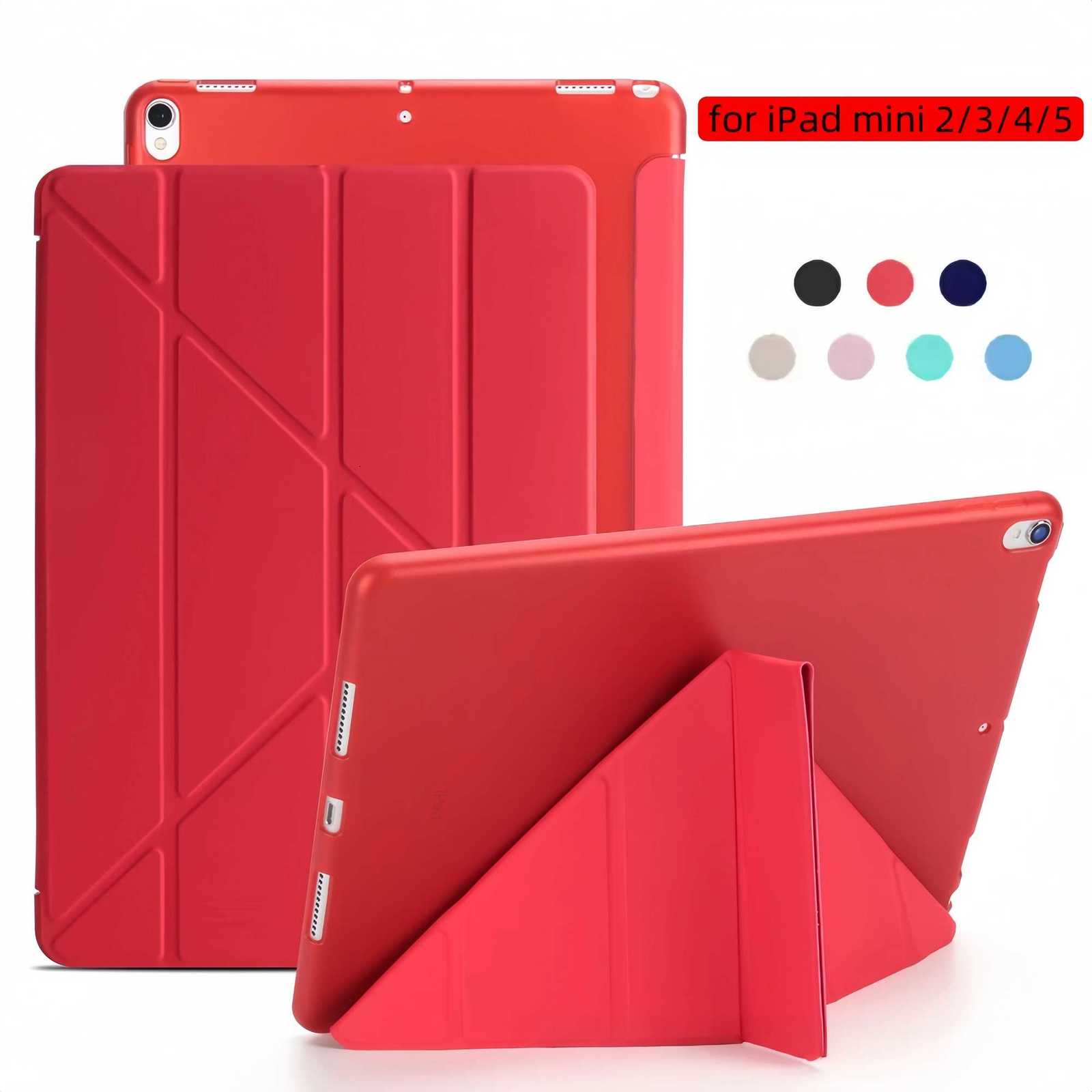 For iPad mini 2 3 Case 79inch Tri-Fold Y Deformation Silicone Tablet Cases For Funda iPad mini 4 5 Generacion Tablets Cover C251208