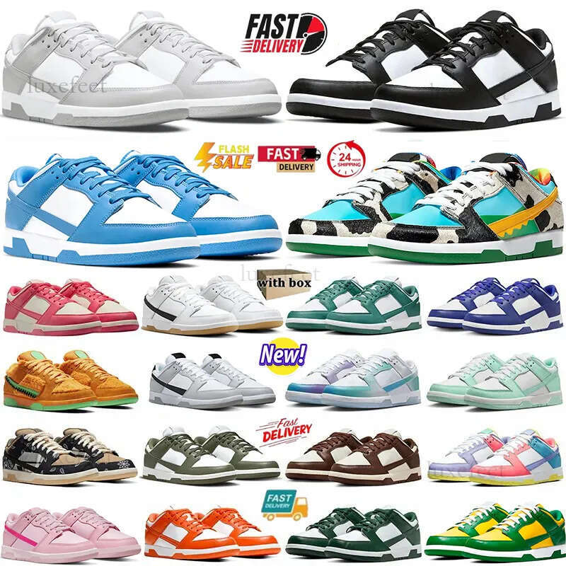 Designer Running panda duncs low Sneakers White Black Grey Fog Olive Brown Univeity Red UNC Coast Outdoor Mens pandasneakers Trainers Shoes size 35-50