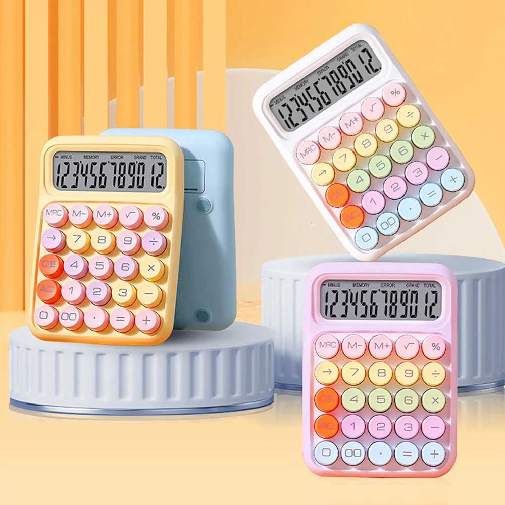 NEW Kawaii Calcator Cartoon Candy Colour Silent Mechanical Keyboard Desktop Financial and Accounting Learning Calcator H251208