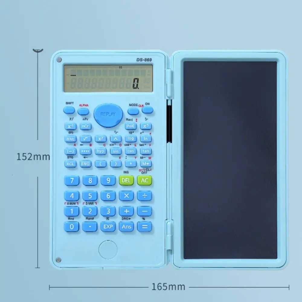 2 IN 1 Scientific Calcator with LCD Notepad 12 Digits Foldable Math Calcator Portable Handwriting Board School Off H251208