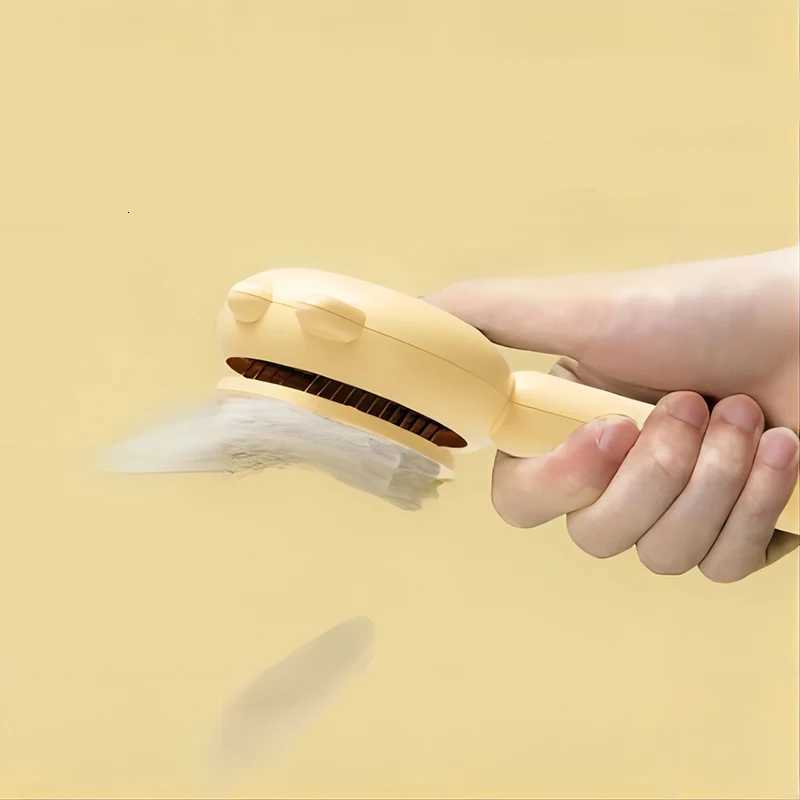 Three Colors Pet Comb One-Key Hair Removal Cleaning Brush Magic Massage Grooming The Cat Hair Brush Is Easy To Carry And Clean M251208 - view 5