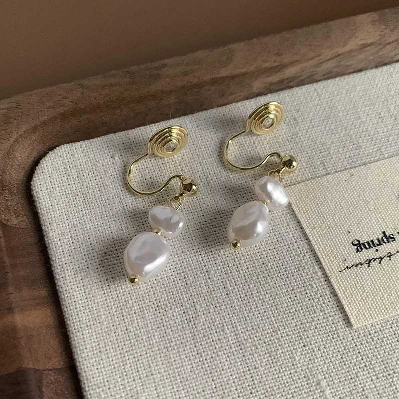 Irregular Baroque Pearl Drop Ear Clip For Women Wedding Birthday Party Temperament Jewelry Gifts for Mom Girls J251208