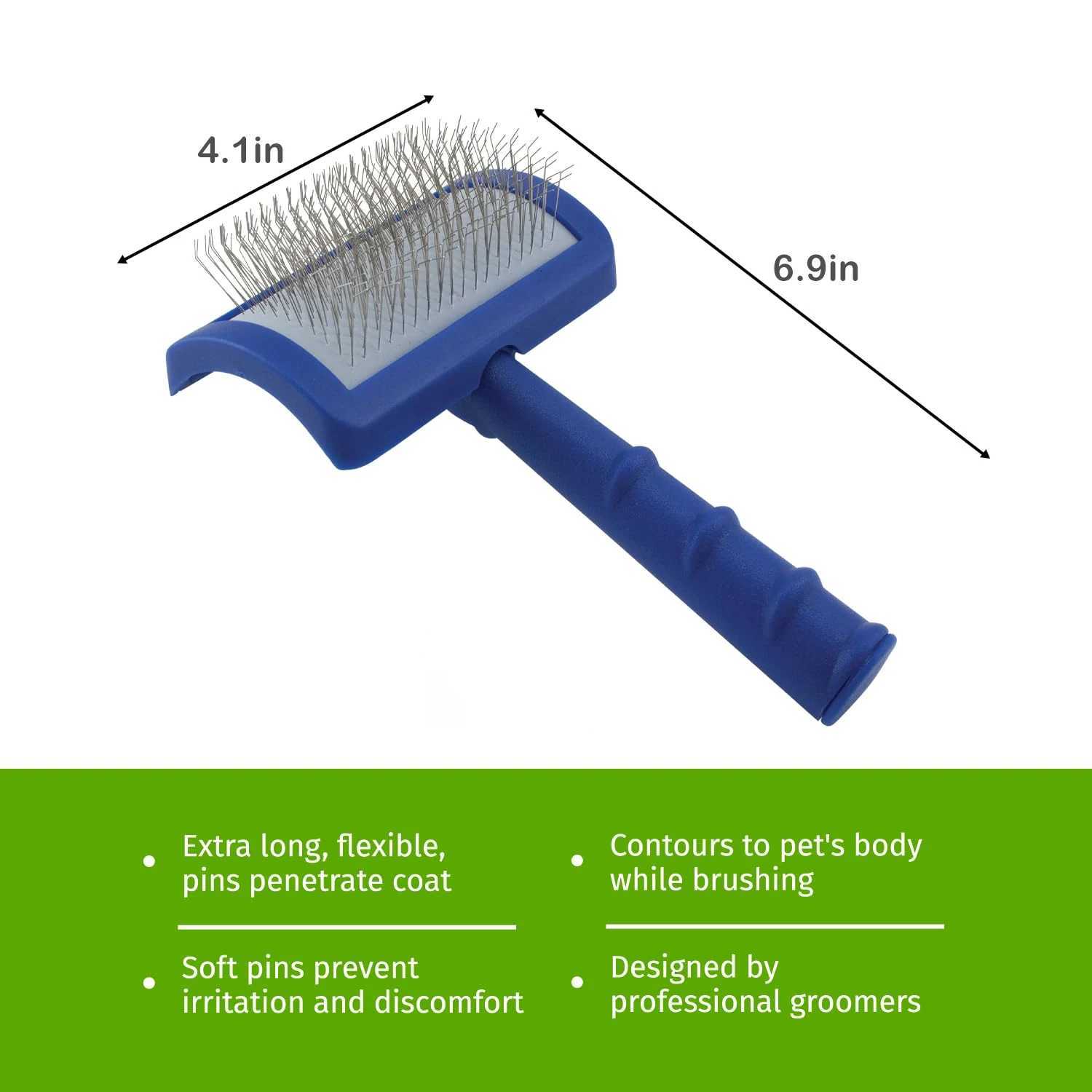 Slicker Brush for Dog Grooming with Long Soft Pins Perfect for Doodle Breeds Angled Pins for Dematting Remove Undercoat M251208 - view 3