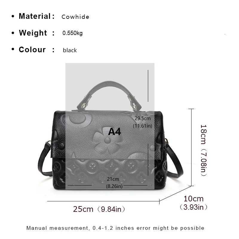 Aidrani Fiable wens e shoder crossbody square bag made of cowhide material printed design black Y251208