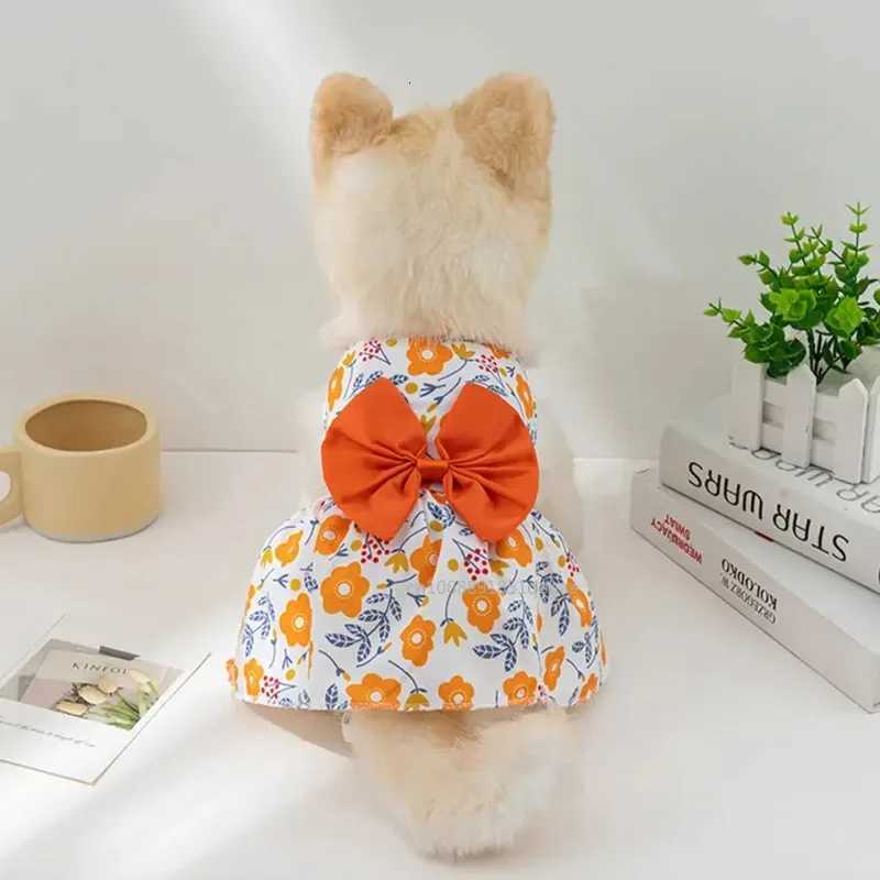 Small Dog Flower Princess Dress Kitty Teddy New Pet Clothes Cute Dog Skirt Summer Thin Pet Accessories Chihuahua Apparel M251208