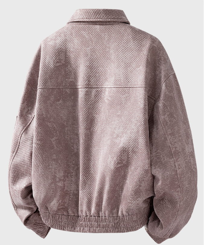 New Velvet Thick Men's Flip Collar Jacquard Imitation Denim Cotton jean jacket for Warmth mens