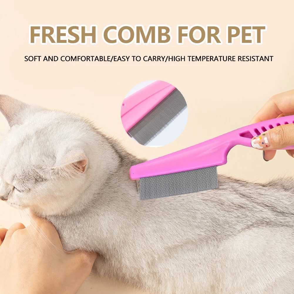 Portable Dog Cat Comb Brush Pet Hair Comb Stainless Steel Comfortable Pet Beauty Hairdressing Tools Pet Supplies Hair Remover M251208 - view 3