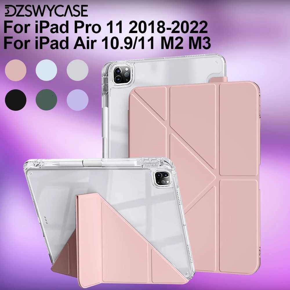 Case For iPad Pro 11 2018-2022 For iPad Air 109/11 M2 M3 Shockproof Hard Protective Slim Cover with Pencil Holder C251208
