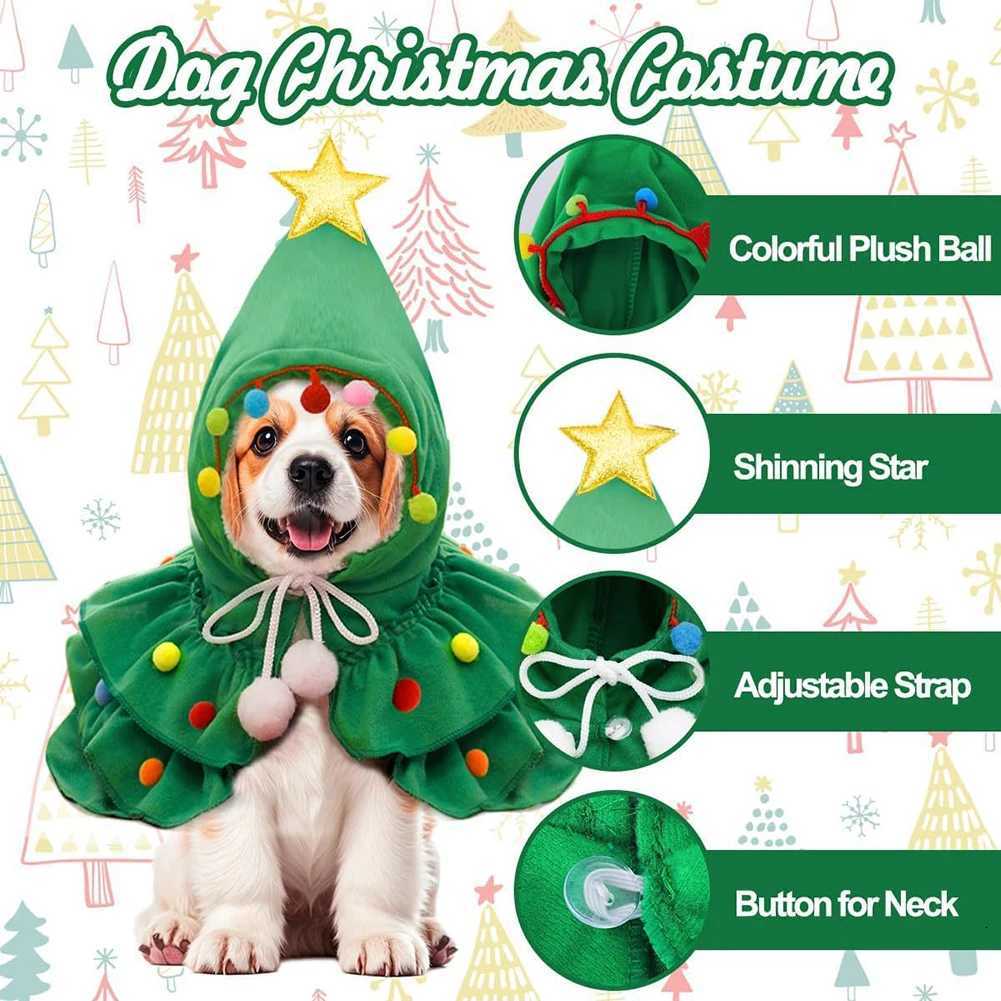 Cute Christmas Dog Cape Adorable Pet Attire Role-Play Party Wear Pet Cloak Dog Dress Holiday Pet Costume Christmas Supplies M251208