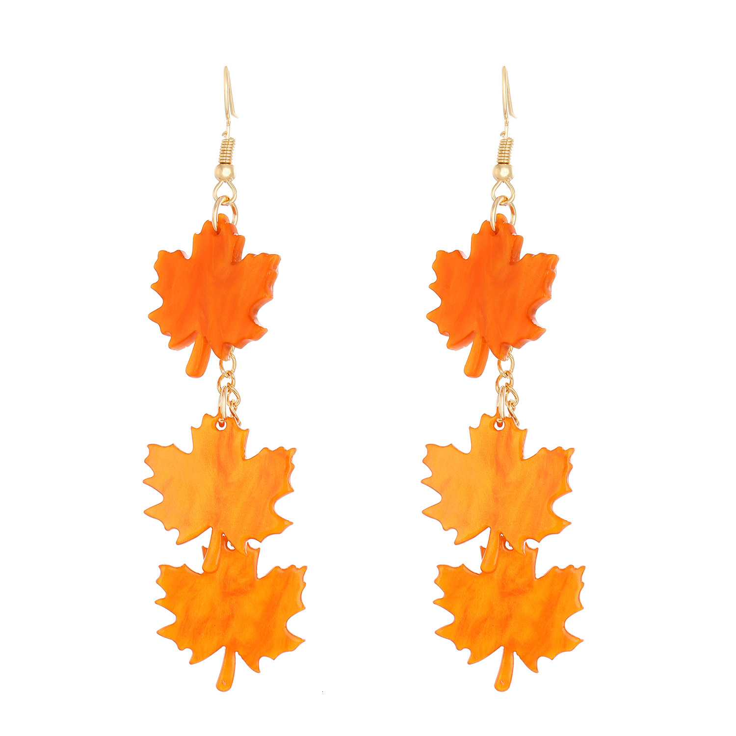 Ins designer luxury Style Acrylic Maple Fashion Creative Long Leaf Drop Earrings Tassel free shipping Ear Accessories