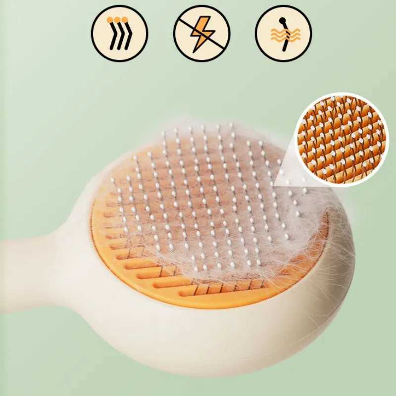 Cat Brush Self-cleaning Cat Brush One Click Combs for Cats Hair Cleaning Pet Grooming Massage Dog Comb Brushes M251208 - view 6