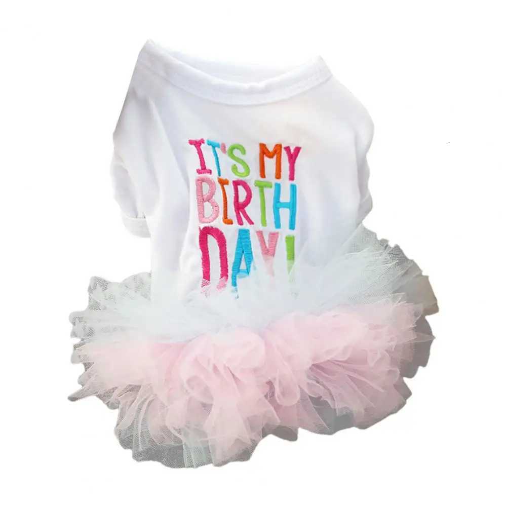 Pet Tulle DressDog Dress GirlAdorable Letter PrintingPet Puppy Dog Birthday Princess DressPuppy Dresses Pet Supplies M251208