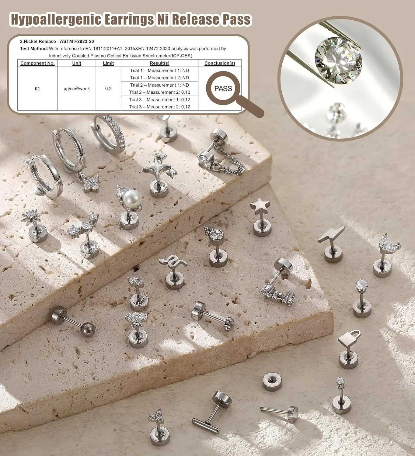 Bobisty 1pc Earrings for Sensitive Ears Surgical Stainless Steel Earrings for Women Dainty Flat Back Earring Stud Hoop Cartilage J251208