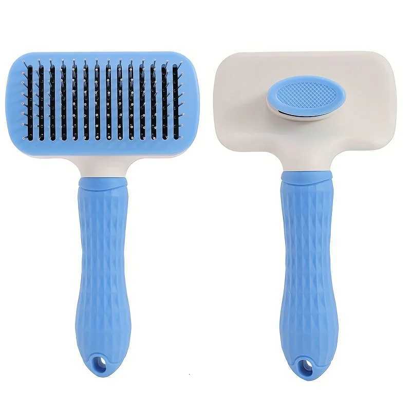 1 pet brush with easy-to-clean buttons a pet massage comb for effective detangling and hair removal with an ergonomic M251208 - view 3