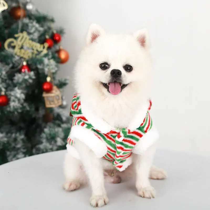 Merry Christmas Pet Clothes Dog Stripped Coat Deer Look Clothing Fancy Costume for Small and Medium Dogs Ropa Perro Cat Overcoat M251208