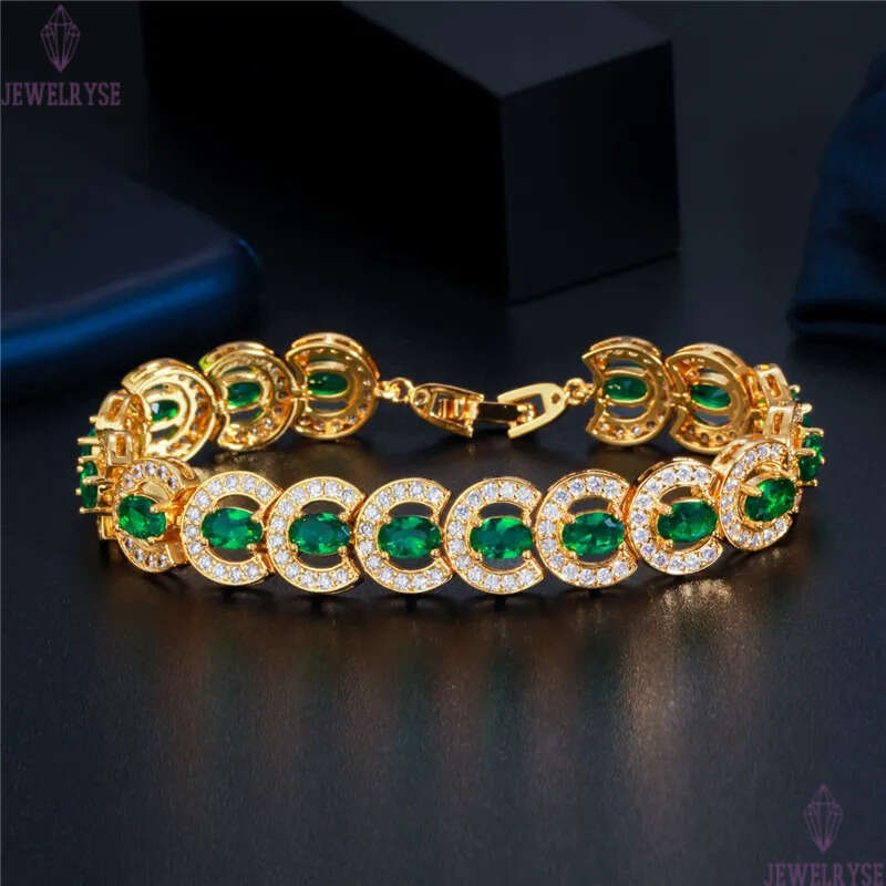 vintage 18k gold diamond tennis bracelet designer for woman iced out chain bracelets blue AAA cubic zirconia copper chains bangles womens lady luxury 