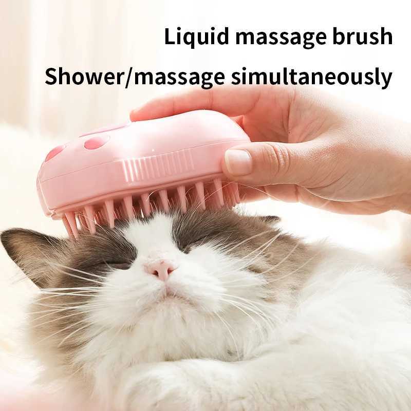 New 3 in 1 Pet Brush Cat Steam Brush Comb Dog Brush Electric Spray Cat Hair Brushes Massage Pet Grooming Hair Removal Combs M251208 - view 4