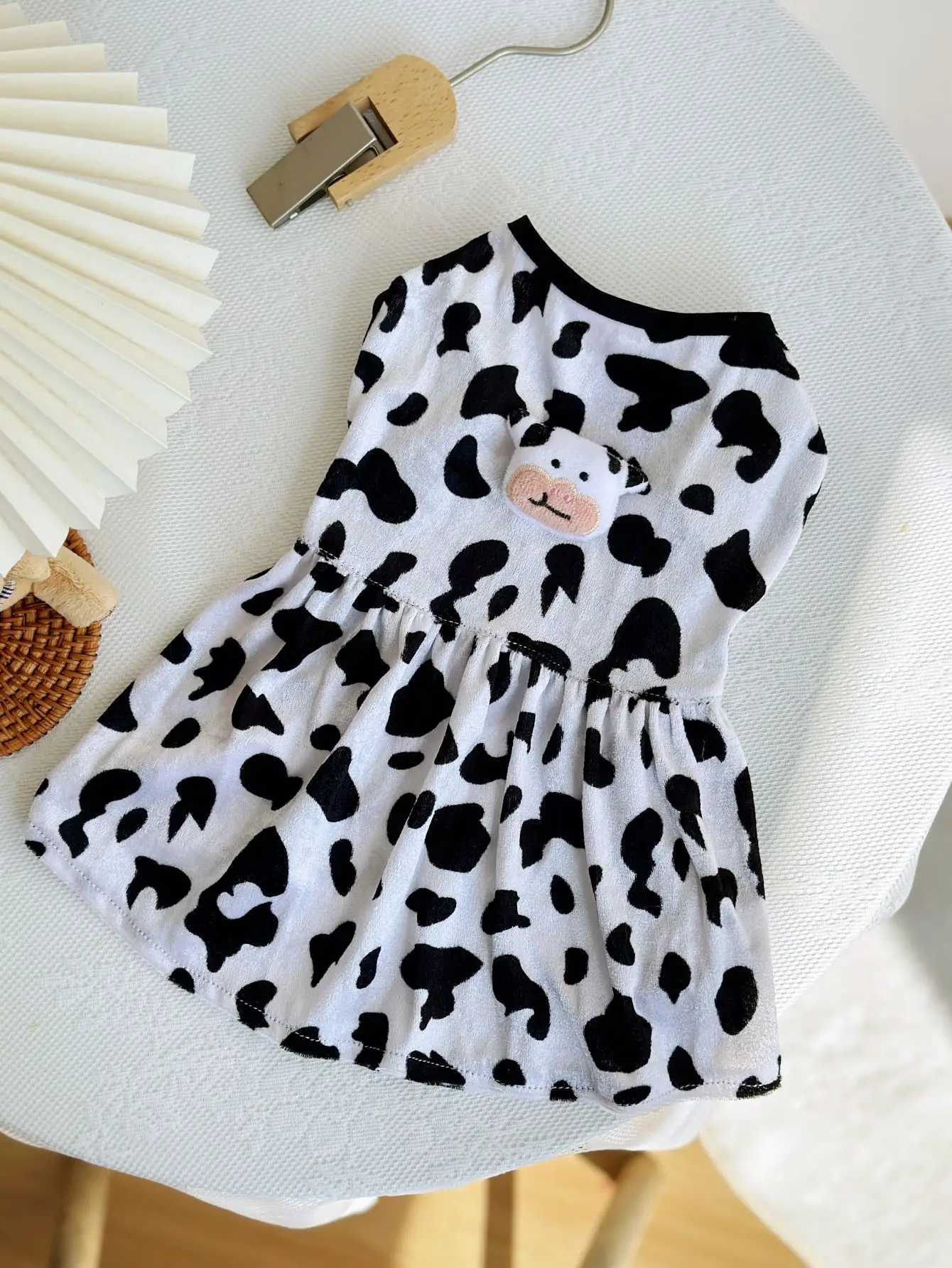 368 the Milk Pattern Cute Cow Doll Dress Is Suitable for Wearing in All Four Seasons Especially Spring and Summer M251208