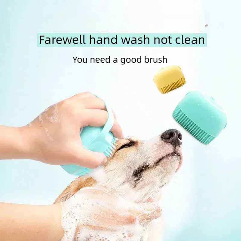 Popular pet dog silicone bath brush cleaning care bath massage brush safe and comfortable pet comb M251208 - view 3