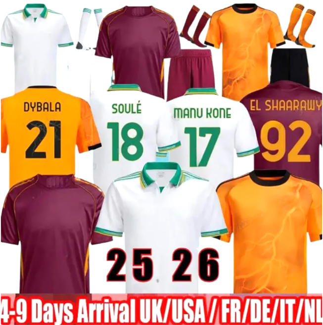 2025 2026 men kids soccer jersey football shirt 24 25 26 ROMA ABRAHAM PAREDES DYBALA MANCINI E. LE FEE ZALEWSKI EL SHAARAWY ROME