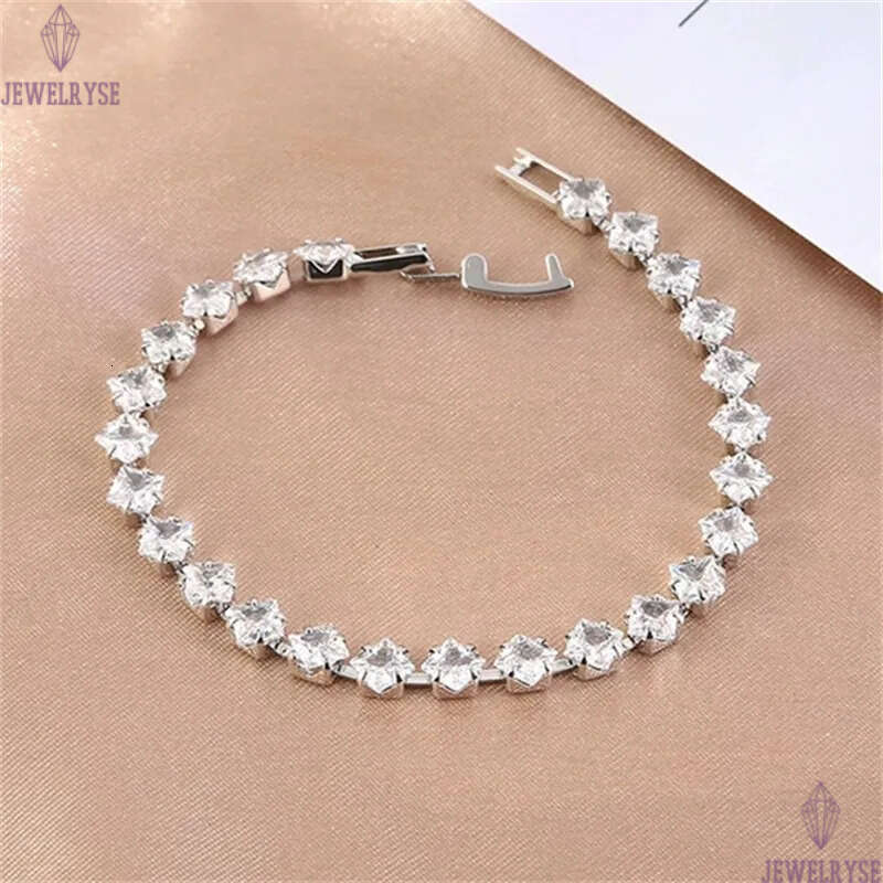 4x4mm CZ 18k gold tennis bracelet designer woman square iced out chain mens bracelets AAA zirconia silver diamond chains bangles man womens luxury jew