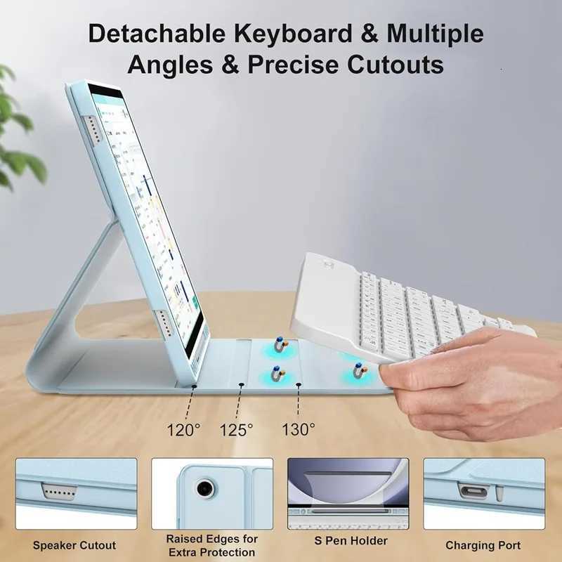 For Galaxy Tab A11 87 SM-X130/X133/X135 Case with KeyboardDetachable Wireless KeyboardTablet Cover Tab A9 87 Funda C251208