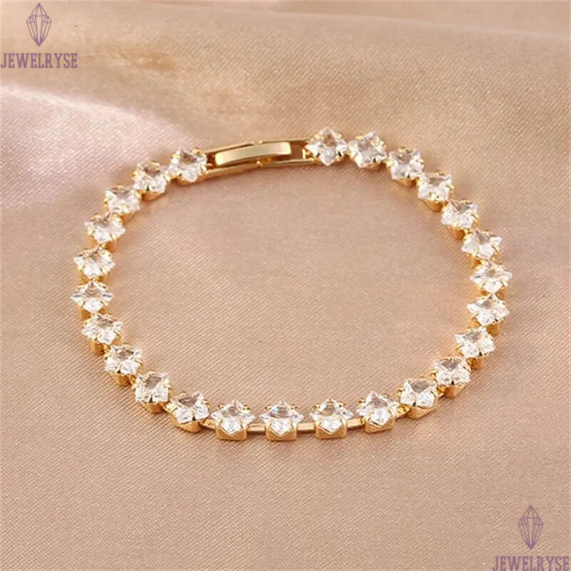 4x4mm CZ 18k gold tennis bracelet designer woman square iced out chain mens bracelets AAA zirconia silver diamond chains bangles man womens luxury jew