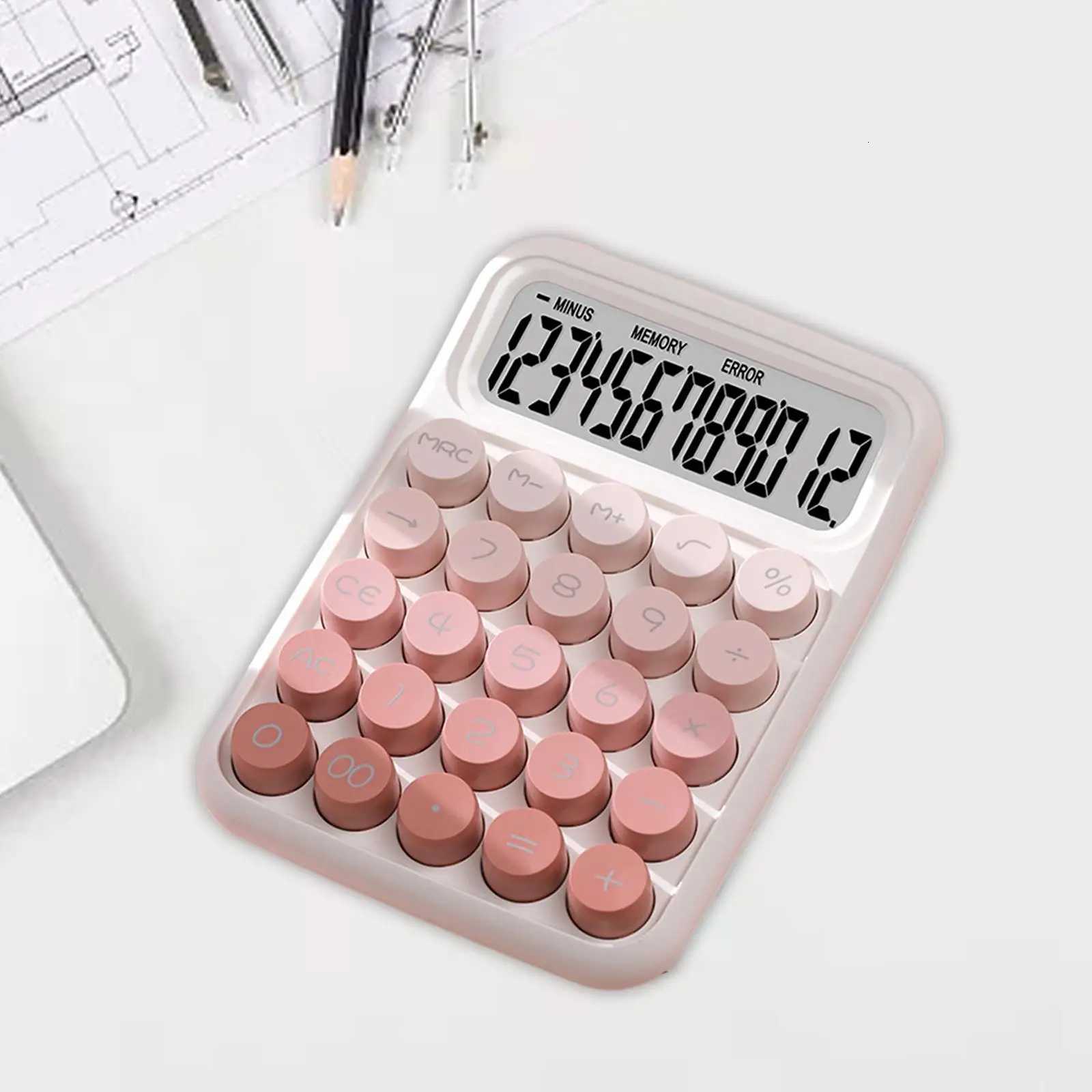 Mechanical Switch Calcator Portable Battery Powered LCD Display for He Business Use Versatile Professional Lightweight H251208