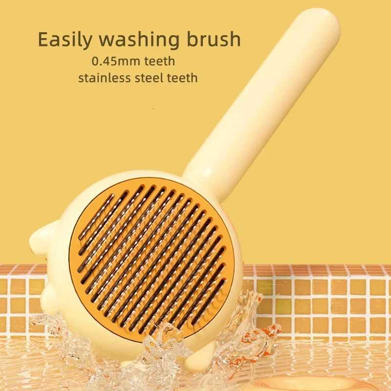 Pet Hair Removal Comb Cat Brush Self Cleaning Slicker Brush for Cats Dogs Egg Shape Hair Remover Scraper Pet Grooming Tool M251208 - view 7