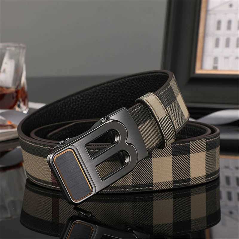 2024 High Quality Luxury Brand Designer Canvas Belts Male Automatic business Men belts Genuine Leather Belt for men Strap JeansT251208