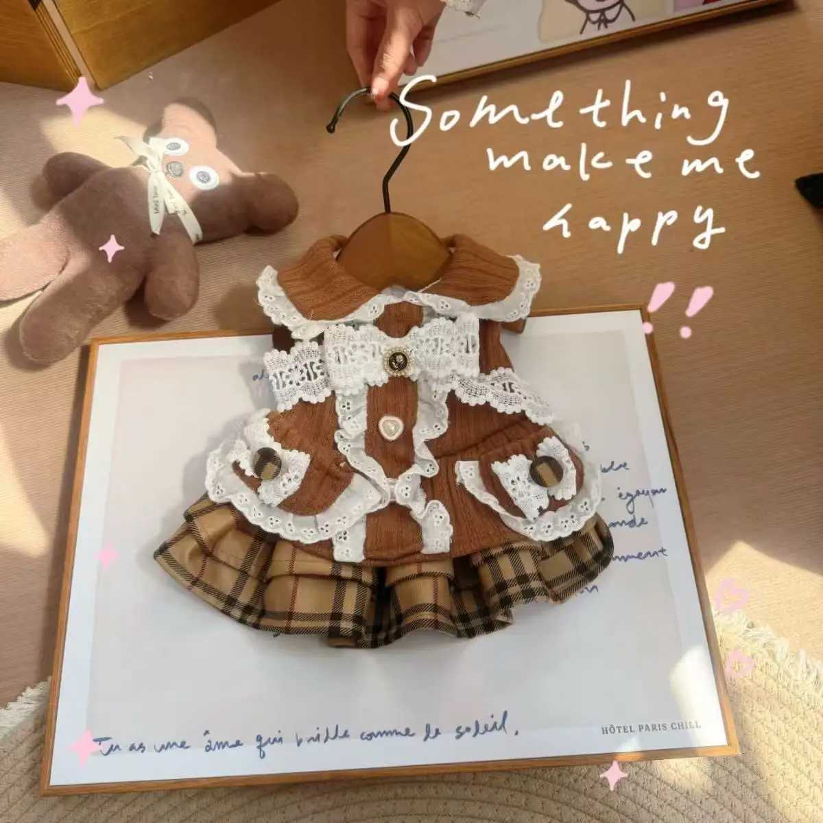 Autumn and Winter Pet Plaid Skirt Teddy Warm Cute Pet Cat Plush Thick Coat Puppy Clothes Dog Clothes for Small Dogs M251208