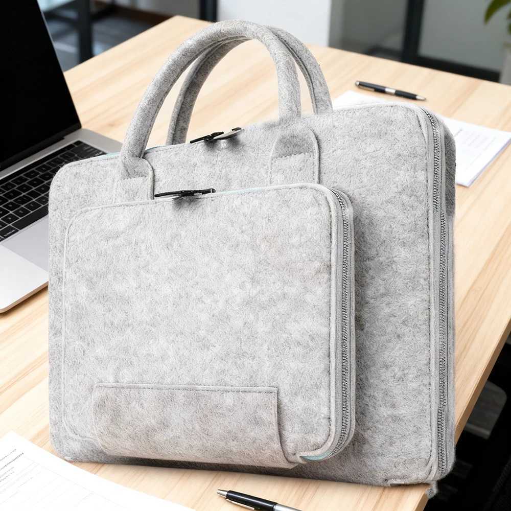 Felt Bag Felt Tote Bag Multifunctional Handbag Double Zipper Computer Bag Portable Computer BagT251208