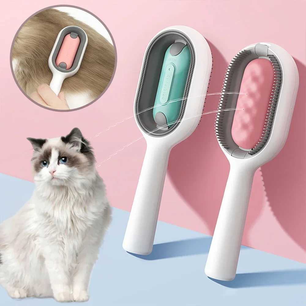 4 In 1 Pet Hair Removal Brushes with Water Tank Double Sided Dog Cat Grooming Massage Comb Cleaning Floating Hair Pet Supplies M251208 - view 3