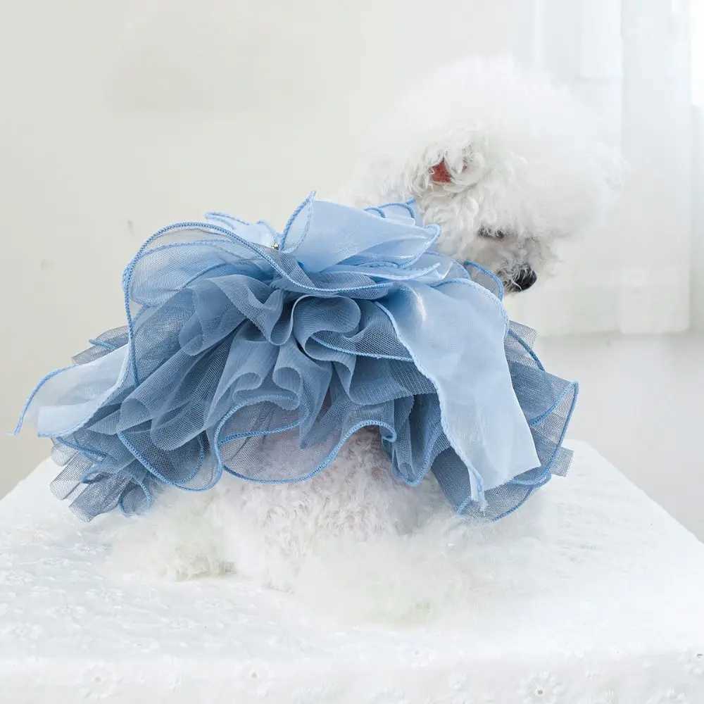 Fashion Fluffy Pet Princess Dress Soft Cute Puppy Fairy Skirt Breathable Big Bow Cat Dog Wedding Dress Photograph Prop M251208