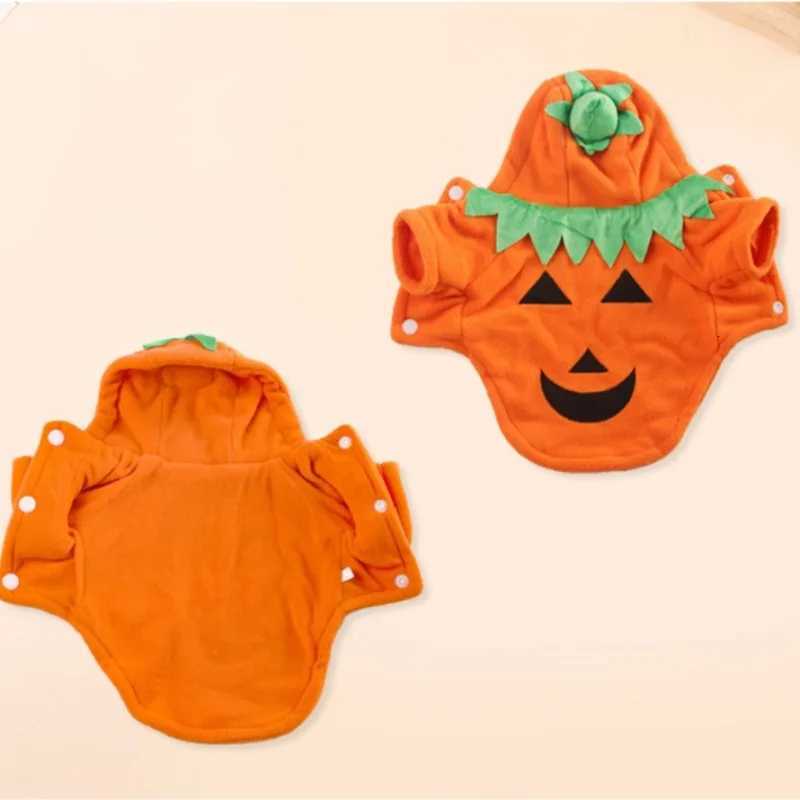 New Halloween Pet Costume Pumpkin Outfit for Small Dogs Cats Cute Orange Fun Festival Cosplay Halloween Dress for Pets M251208