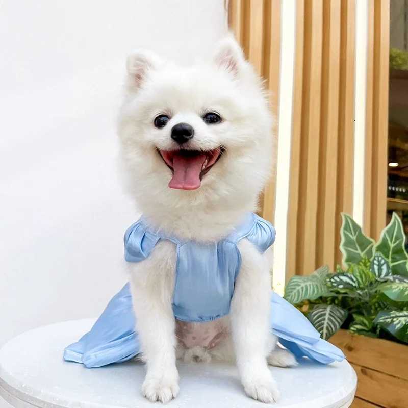 Spring Summer Pet Wedding Dress Dog Cat Clothes Fashion Dog Dresse Can Be Hung Towed Dog Supplies M251208