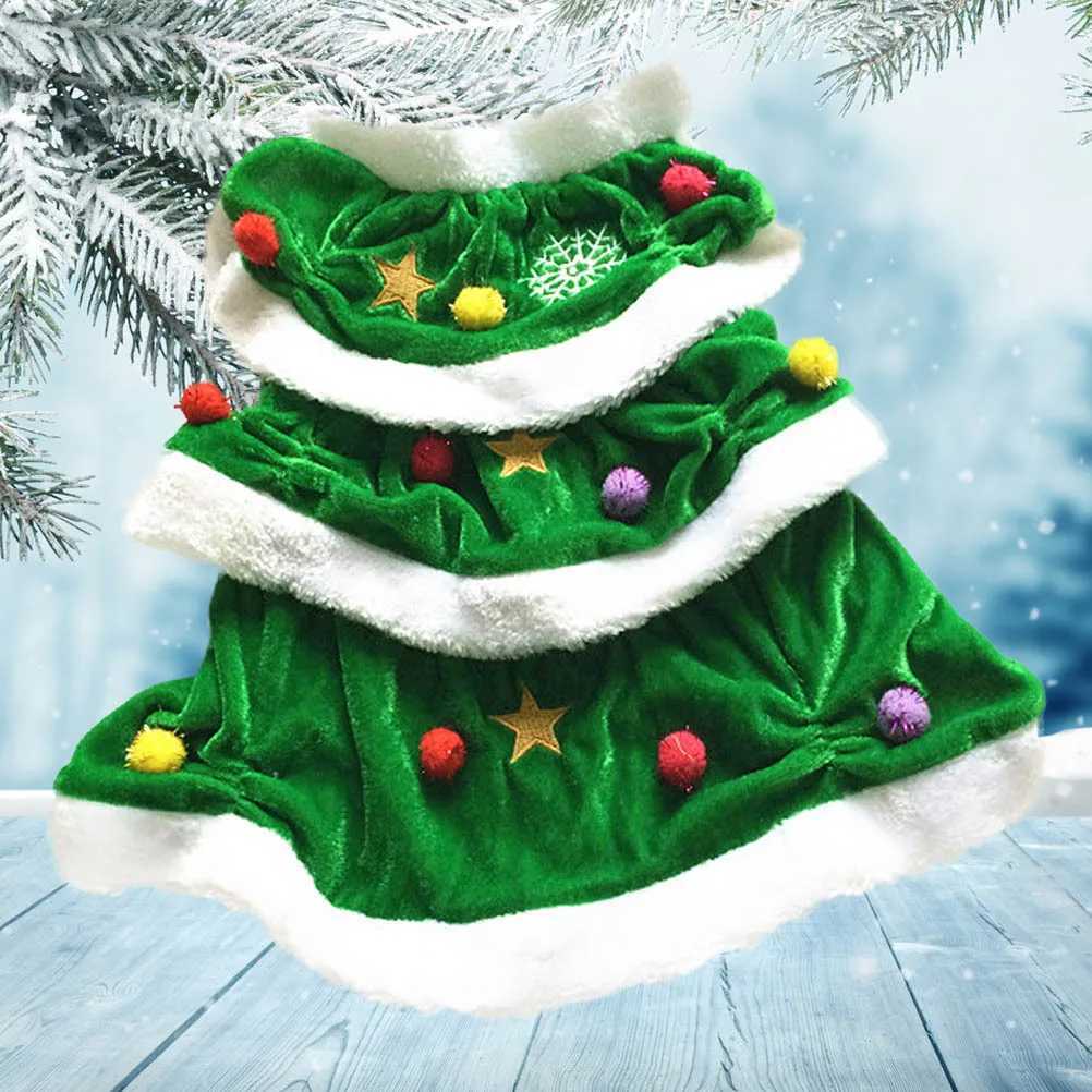Christmas Tree Shaped Dog Costume Size S Green Comfortable Warm Hoodie Dress Pet Dress for Christmas Festival Party M251208