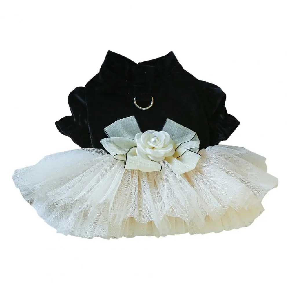 Three-dimensional Flower Pet Dress Dog Princess Dress Elegant 3d Flower Bow Decoration Wedding Dog Dress Stylish for Wedding M251208