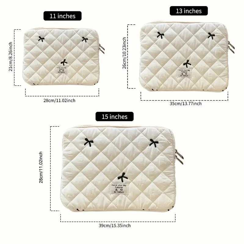 Cute Bow Graphic Laptop Bag Tablet Sleeve Case 11 133 14 156 Inch For Macbook Air 13 Pro Xiaomi Lenovo Dell Notebook Soft CaseT251208
