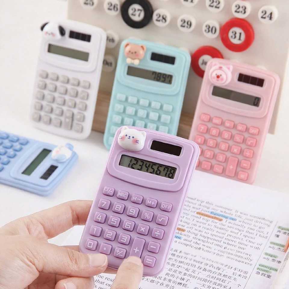 Portable Mini Cute Calcator Cartoon Digit Calcator Students Off School Supplies Stationery H251208