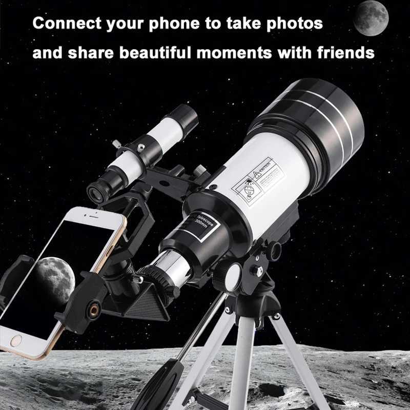 Professional Astronical Telescope F30070 Monocar 150 Times Zo HD Night Vision View Moon Star AZM70300 Stargazing C2512085