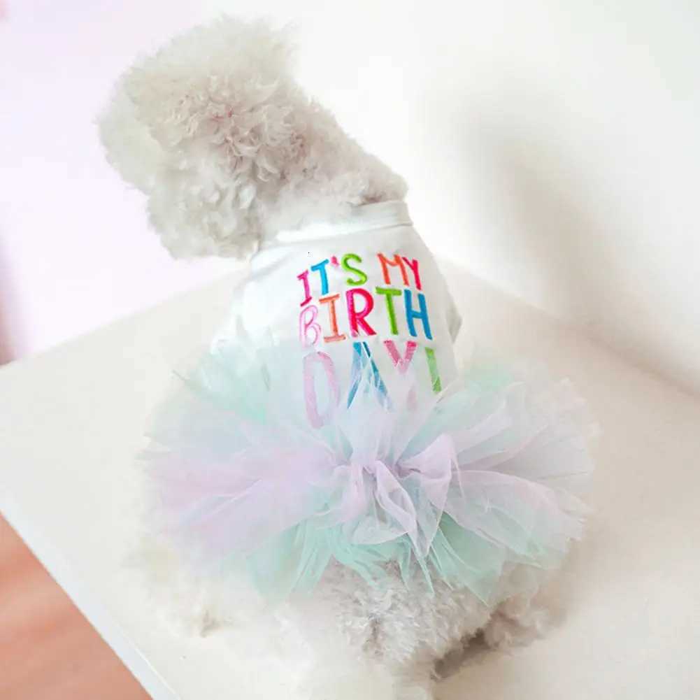 Pet Tulle DressDog Dress GirlAdorable Letter PrintingPet Puppy Dog Birthday Princess DressPuppy Dresses Pet Supplies M251208