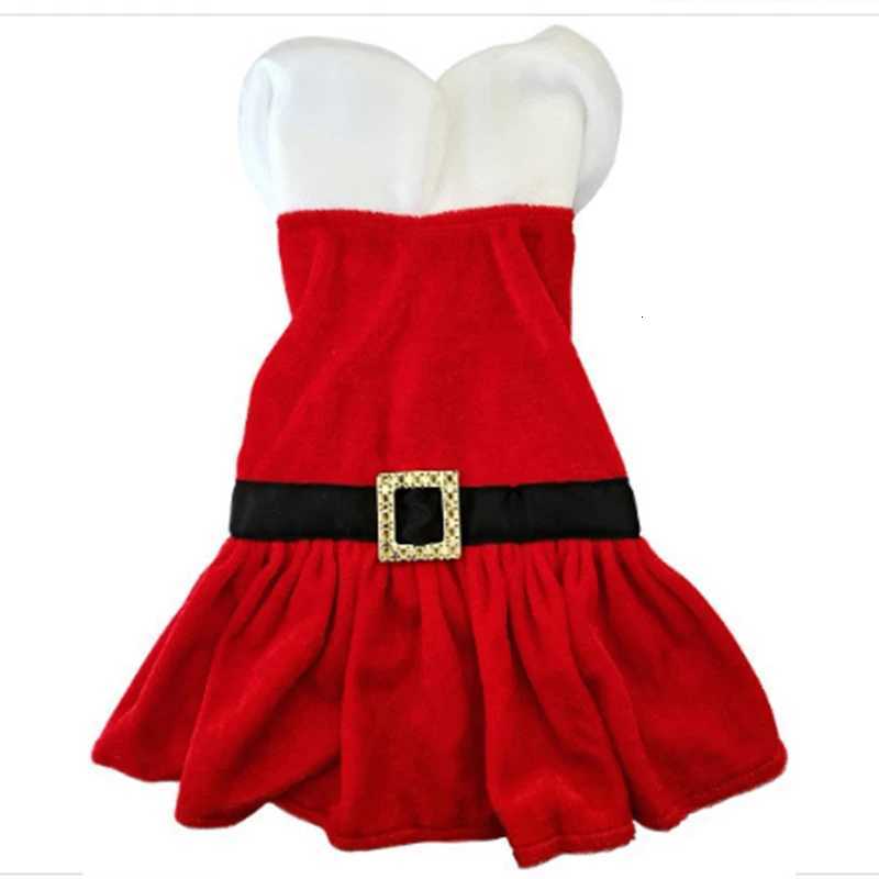 Cute Pet Dresses Christmas Festival Party Costume for Small Dogs Cats Red Princess Skirt Gifts Yorkshire French Bulldog Clothes M251208